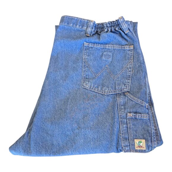 Men's WRANGLER Rugged Wear Angler Pleated Jeans Pants sz 42x34 - Picture 6 of 11